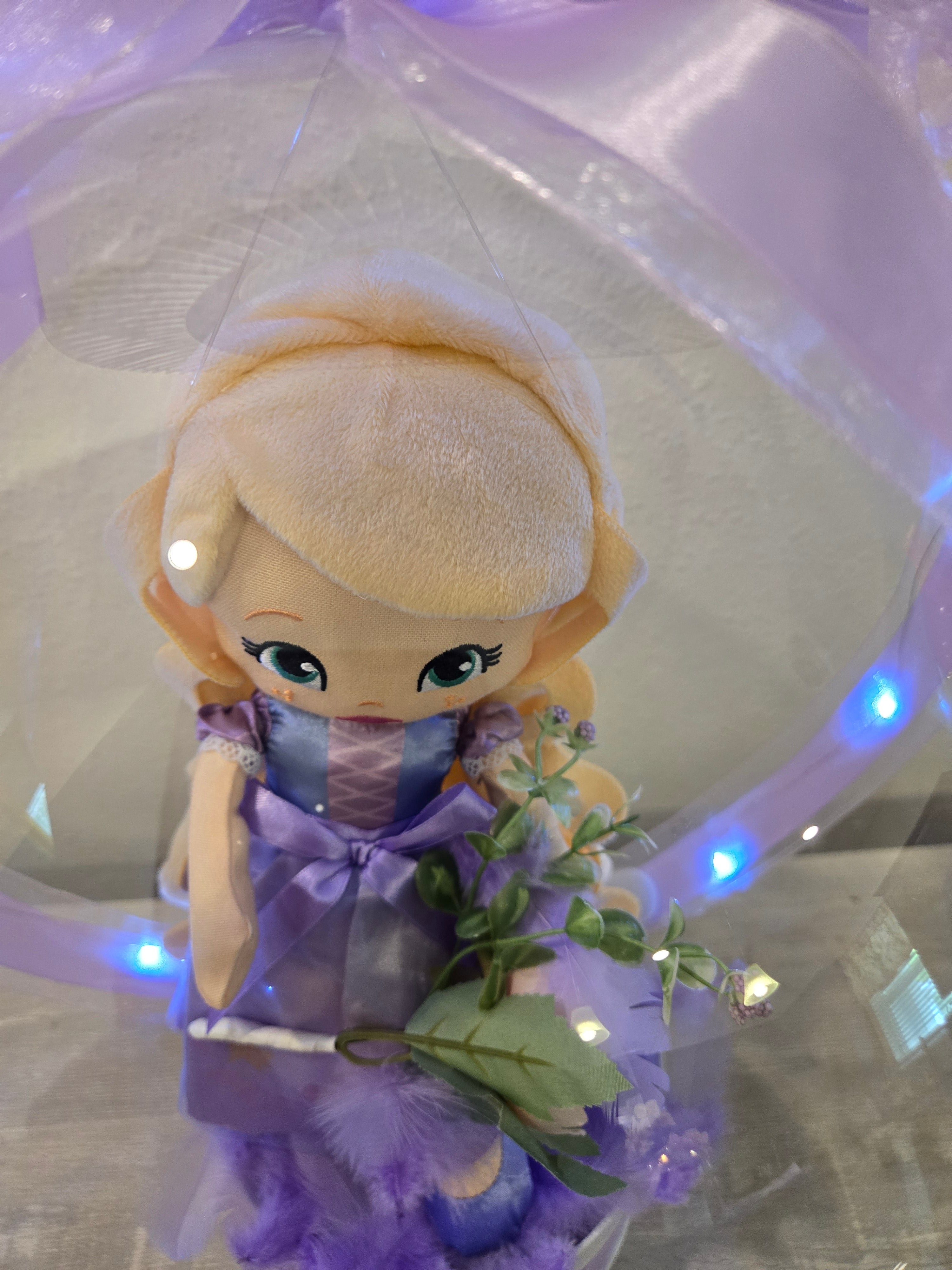 "Enchanted Rapunzel Stuffed Balloon Bouquet" – LED Disney Princess Edition